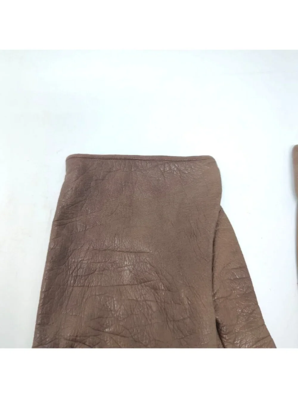 Vintage 60s Brown Leather Gloves 7 Wrist France